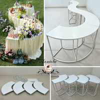 Table de présentation de desserts ANNIELU en métal creux en forme de S, robuste et modulaire, pour mariage, fête, banquet, décoration
