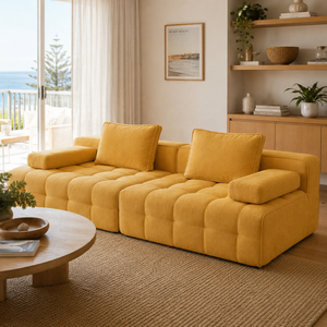 Divano Componibile Reclinabile Contemporaneo Multicolore in Tessuto Marrone <span class=keywords><strong>e</strong></span> <span class=keywords><strong>Grigio</strong></span>, Set di Divani Convertibili di Lusso per Soggiorno - Product Image 4