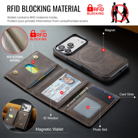 Casing Ponsel Kulit PU Mewah dengan Magnet dan Dompet untuk iPhone 17/17 Pro/17 Pro Max/17 Air/17, Pelindung Handphone yang Dapat Dilepas