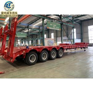 <span class=keywords><strong>2</strong></span> lignes 4 <span class=keywords><strong>essieux</strong></span> <span class=keywords><strong>Quad</strong></span> Axle Extensible 60ton Lowboy Excavator Trailer 100ton Heavy Duty Transport Low Bed Truck Trailer à vendre - Product Image 1