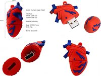 Médico USB Stick 64GB USB 2,0 Flash Drive dibujos animados novedad órgano en forma de corazón Memory Stick silicona goma Pendrive