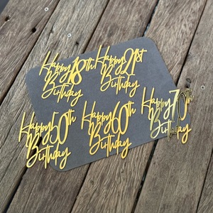 ของตกแต่งเค้กอะคริลิคแบบใช้ซ้ำได้ ลายสุขสันต์วันเกิด สไตล์เกาหลี สำหรับงานปาร์ตี้ ตกแต่งโต๊ะขนมหวาน - Product Image 1