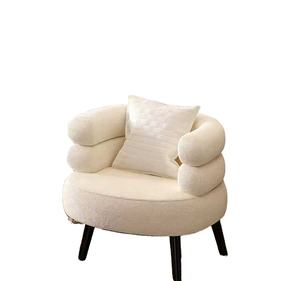 Cream Style Single <b>Sofa</b> Chair Living Room Lamb Wool 2025 New Leisure Chair Home Bedroom Dressing Table Makeup Chair - Product Image 2