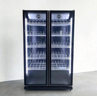 Réfrigérateur commercial vertical à porte vitrée avec contrôle numérique de la température, vitrine réfrigérée pour boissons, congélateur de présentation