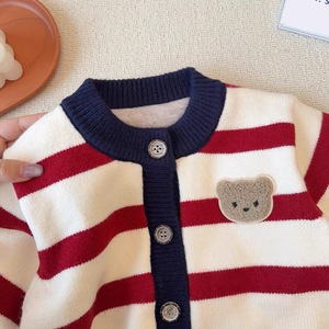Children's Double Layer Thick Knit Sweater Single Breasted Warm Winter Jacket For Boys And Girls Baby Top Anti Pilling - Product Image 3