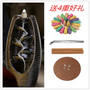 Brûleur d'encens en céramique transfrontalier, style alpin, avec effet de reflet d'eau, modèle gauche et droit, personnalisable - Product Image 3