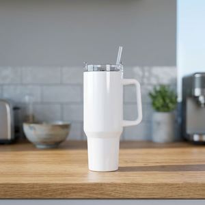 Vaso Térmico de Viaje de Acero Inoxidable Blanco de 40 oz - Product Image 3