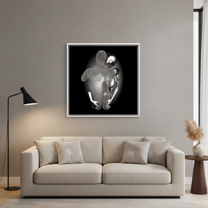 Modern Love Heart Decor: Printed <b>Canvas</b> Artwork - Elegant & Flat Design,WHITE <b>FRAMED</b> <b>CANVAS</b> - Product Image 3