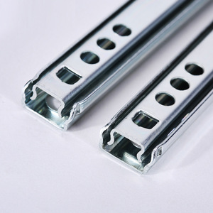 Glissières de tiroir à billes miniatures Zhan Han 17 mm, 10, 12, 14, 16 pouces, en acier laminé à froid pour petits tiroirs et armoires métalliques - Product Image 1