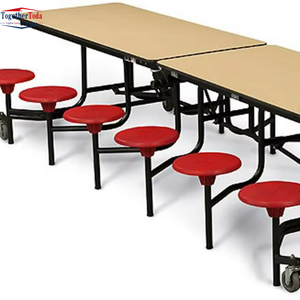 Conjunto de <span class=keywords><strong>Mesa</strong></span> y Taburetes Plegables para Comedor Escolar, Diseño que Ahorra Espacio para Cafeterías Escolares y Salones <span class=keywords><strong>Multiusos</strong></span> - Product Image 3