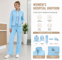 Ensemble de Blouses Médicales de Haute Qualité pour Hôpital, en Polyester et Spandex, pour Infirmières et Hommes, Uniformes Personnalisables avec Cordon de Serrage