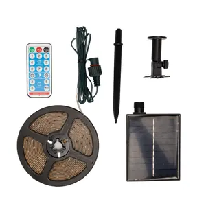 IP65 Solar Powered Flexible Waterproof 8 Modes Rope Lights Led Lighting Strips Recessed Outdoor Solar Strip Lights