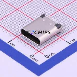 TYPE-<b>C</b>-31-M-21 USB Connector SMD Connector ( Connector Type: Type-<b>C</b> )( Gender: Female )( Mounting Type: <b>Clamp</b> Plate ) - Product Image 1