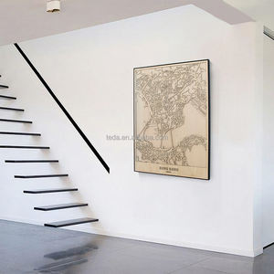 CSDTBH-002 mappa personalizzata cina Hong Kong Wall Art Print Poster Set Single City Map Street in bianco e nero - Product Image 5