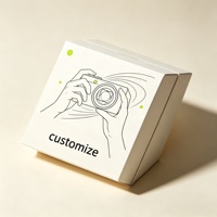 Boîte en carton rigide de luxe personnalisée avec logo, blanche, carrée, avec impression artistique de lignes, pour électronique et gadgets