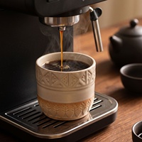 Tasse à café en céramique gaufrée 250 ml pour latte art, motif 3D Moyen-Orient, vaisselle en poterie