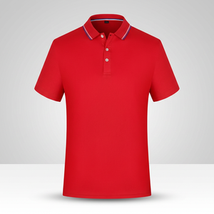 Men's <b>Red</b> Short Sleeve Pique <b>Polo</b> <b>Shirt</b> Solid Color Casual Knitted Design Button Front Regular Fit - Product Image 2