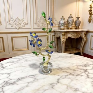 Adornos Florales de Cristal, Decoración de Mesa de Estilo Europeo, 10.5x6.5x27cm, Diseño de Flor de Ciruelo, Decoración para el Hogar - Product Image 3