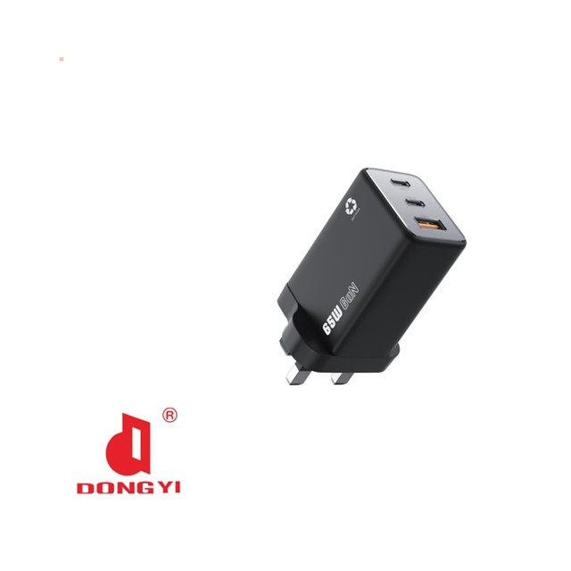 High Quality 65W GAN Fast Charger 2 USB + 1 Type-C Ports AC Adapter PD 20V 3.25A Laptop Use Home Travel Eco-Friendly