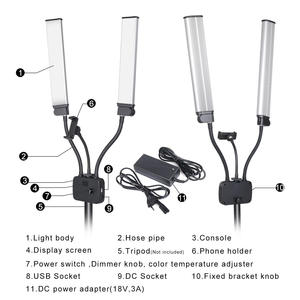 Adjustable Double Arm LED Makeup Lamp with Phone Clip Beauty Photography PMU Lighting Accessory - Product Image 5