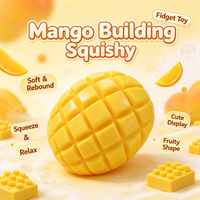 Jouet Squishy en Gros en Forme de Brique de Mangue, Jouet Anti-Stress à Rebond Lent, Jouet Squishy Viral Xiaohongshu en Forme de Mangue