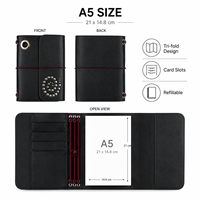 Couverture de carnet de voyage A5 en cuir uni texturé crocodile personnalisable avec inserts rechargeables et rivets métalliques élastiques