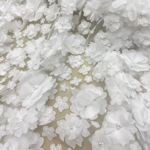 2024 mới nóng bán Trắng Bridal 3D hoa vải ren - Product Image 2