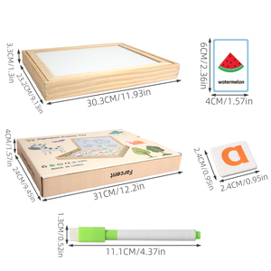 Classic Montessori Wooden Spelling Puzzle Board with Storage <b>Box</b> and Flash Cards Early Educational Word Learning <b>Toy</b> for Kids - Product Image 2