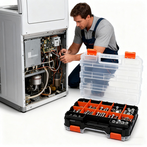 Nhà Máy Bán Buôn Giá Rõ Ràng Top Nắp Cứng PP Nhựa Các Bộ Phận Nhỏ Lưu Trữ Trường Hợp Tổ Chức Loại Hộp Với Có Thể Điều Chỉnh Ngăn - Product Image 5