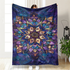 Couverture en flanelle Mandala, couverture de canapé, couverture de sieste, résistante à la décoloration, légère, pour la chaleur hivernale, impression personnalisée OEM ODM - Product Image 3