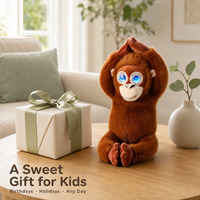 Jouet en peluche singe parlant intelligent IA, rembourré de coton PP, super doux, détails brodés, anti-stress