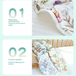 Serviette à salive pour bébé en coton tissé à six couches à motif floral carré écologique à séchage rapide pour enfants - Product Image 6