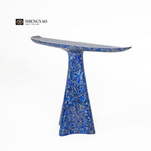 Muebles de piedras preciosas naturales de lujo, mesa de consola de piedra de rubí rojo para entrada de sala de estar - Product Image 4