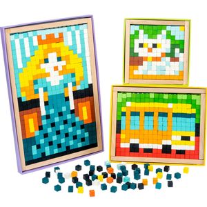 Rompecabezas de Mosaico de Madera, <span class=keywords><strong>Juego</strong></span> de Mesa de Píxeles, Juguete Educativo para el Desarrollo de Habilidades - Product Image 1