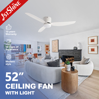 Ventilateur de plafond 1stshine à profil bas avec pales en ABS blanches, moteur DC silencieux, vente d'usine, avec lumière