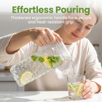 Jarra de Agua Ecológica de 1.6L, Irrompible, Tipo Tetera de Plástico Transparente con Aspecto de Vidrio, para Fiestas en Casa