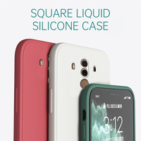 Coque carrée originale en silicone liquide pour Huawei Mate 9 10 Pro, protection de l'appareil photo, coque arrière de téléphone mignonne, Mate9 Mate10 10Pro Fundas 18pro 18pm