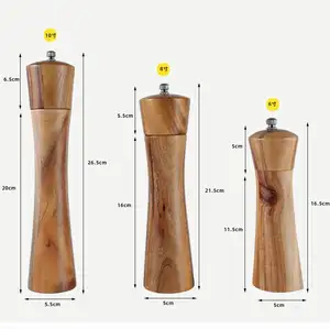 ウッドキッチン手動調味料キッチンガジェット製品他の調理器具スパイス塩とコショウミルグラインダー