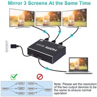 Divisor HDMI 4K, 3 puertos, 1 en 3 salidas, caja de distribuidor de Audio y vídeo Compatible con 3D, Compatible con HDTV, STB, DVD, PS3, proyector