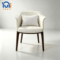 Fauteuil d'attente moderne en cuir PU avec pieds en bois massif, fauteuil d'appoint rembourré pour salon de beauté, spa, zone de réception