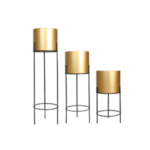 Support de pot de fleurs en métal avec revêtement en poudre, style vintage, pour intérieur/extérieur, avec éclairage LED pour jardin - Product Image 5