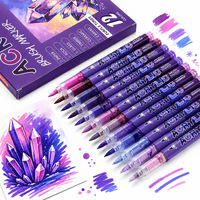 Stylo marqueur acrylique à encre liquide, 12 couleurs pour étudiants, mélangeables et résistants à la décoloration, ensemble scolaire et de papeterie, cadeau pour enfants