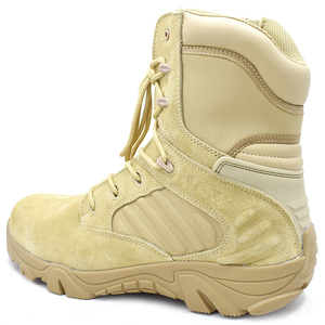 Chaussures tactiques de combat pour hommes, respirantes, en cuir, doublure en mesh, imperméables, fermeture éclair en caoutchouc pour l'été et l'hiver, chaussures militaires - Product Image 2