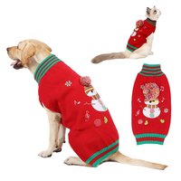 Pull à col roulé à carreaux Buffalo pour chien, broderie ours et cerf, vêtement chaud d'hiver pour animaux de compagnie, costume de chien pour fête de Noël, tenue pour chiot