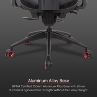 Chaise de bureau ergonomique en maille Anji avec base en alliage d'aluminium, chaise de direction, chaise ergonomique, Brésil
