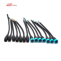 Connecteurs circulaires de signalisation LLT IP67 étanches M16 mâle-femelle 12 broches, câble PVC 24 AWG, couleur noire