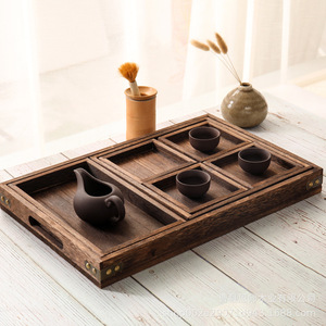 Paulownia Wood <b>Tea</b> Tray <b>Set</b> With Teapot And Cups For Hotel Coffee <b>Tea</b> Service Durable Solid Color Design Personal Gift - Product Image 1