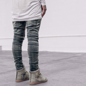 Jeans da <span class=keywords><strong>Uomo</strong></span> Affusolati Stile Biker con Costine, Vendita all'Ingrosso - Product Image 4