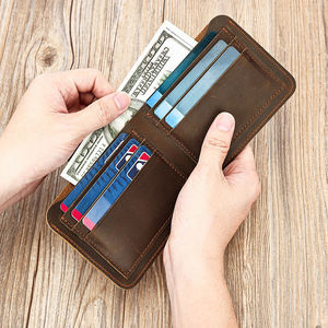 विंटेज पागल घोड़े चमड़े के बटुआ छोटे क्रेडिट कार्ड धारक बटुए पैसे बैग असली चमड़े - Product Image 3