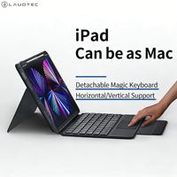 Clavier magnétique en gros pour iPad 10/11 avec trackpad, support pour stylet, support portrait/landscape, fonction veille/réveil, rétroéclairé